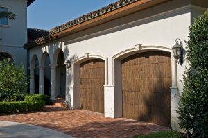 Burden Garage Door Surrounds in Crema limestone