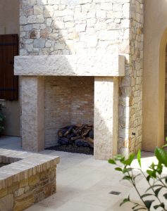 Corso mantel in French limestone