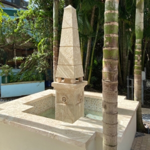 Obelisk Fountain in Dominican Coral
