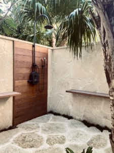 Outside Shower Deck and Walls in Dominican Coral