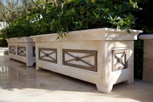Rectangular Planters in french limestone