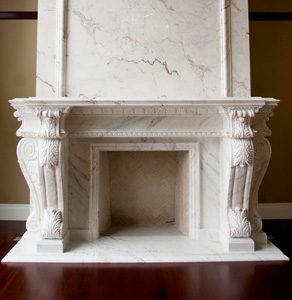 French Provincial Stone Fireplace Mantels