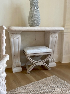 Console Table and Corbel Bases in Coquina Shell stone and Table Top in Coquina Shell Stone