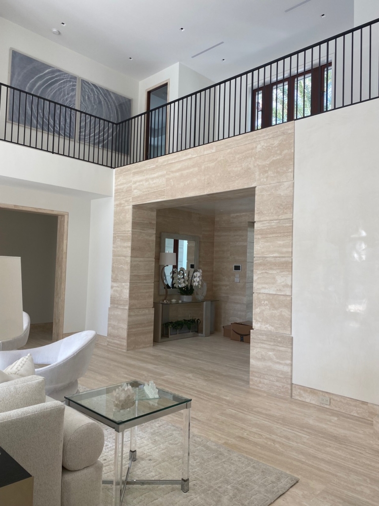 Interior Flooring and Entry Surround in Rusticated Navona Travertine ...